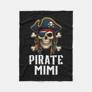 Funny skull pirate mimi jolly roger crossbones fleece blanket