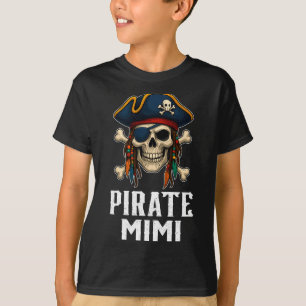 Funny skull pirate mimi jolly roger crossbones T-Shirt