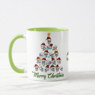Funny Skull Spooky Vibes Merry Christmas Tree Mug