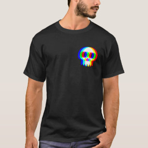 Funny Skull Trippy Vaporwave Halloween Techno Rave T-Shirt