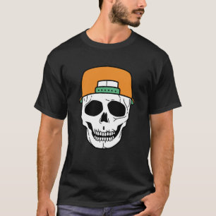 Funny Skull Wearing Cap T-Shirt