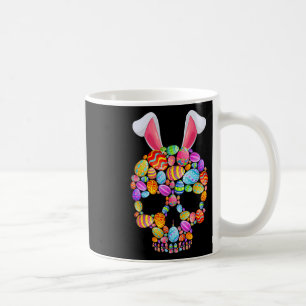 Funny Skull With Bunny Ears And Easter Eggs Easter Coffee Mug