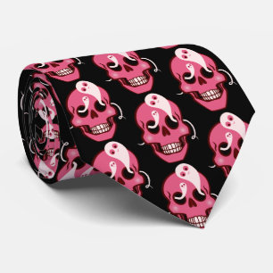Funny Skull With Ghosts Halloween Tie