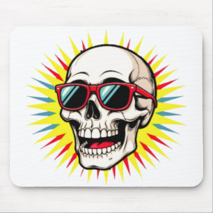 **Funny Skull With Sunglasses – Cartoon Laughing S Mouse Mat