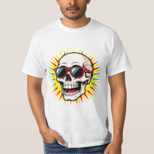 **Funny Skull With Sunglasses – Cartoon Laughing S T-Shirt