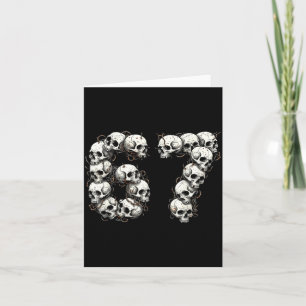 Funny Skulls 6 7 Meme Six Seven Love Halloween  Card