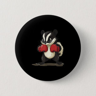 Funny Skunk Costume With Boxing Gloves For Boys An 6 Cm Round Badge