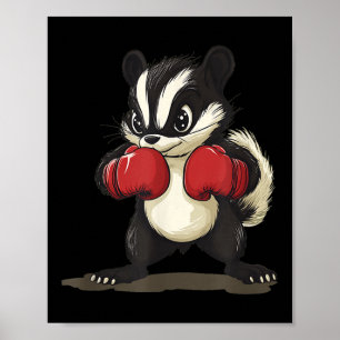 Funny Skunk Costume With Boxing Gloves For Boys An Poster