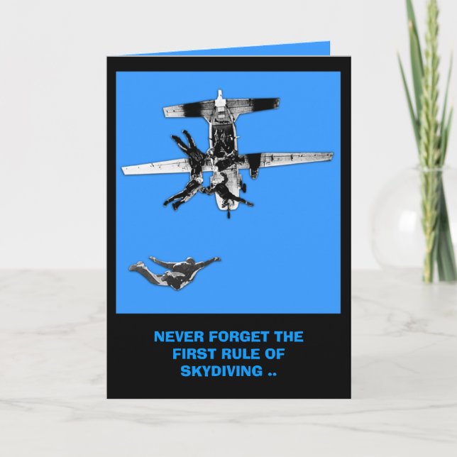 Funny sky diving birthday card (Front)