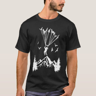 Funny Skydiver Parachute Birds Mountains Parachuti T-Shirt