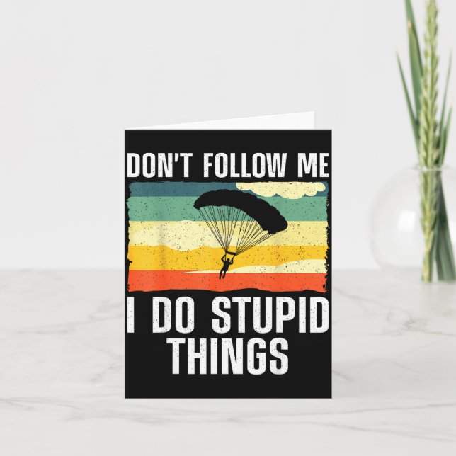 Funny Skydiving Art For Men Women Parachute Indoor Card (Front)