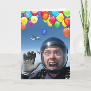 Funny Skydiving Birthday Where's My Parachute Card