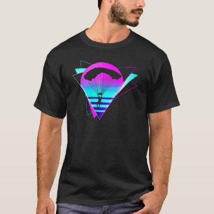 Funny Skydiving Vaporwave Parachute Paraglide Retr T-Shirt