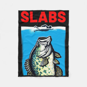 Funny Slab Famous Shark Movie Parody Slabs Crappie Fleece Blanket
