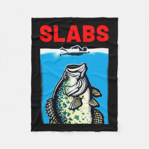 Funny Slab Famous Shark Movie Parody Slabs Crappie Fleece Blanket