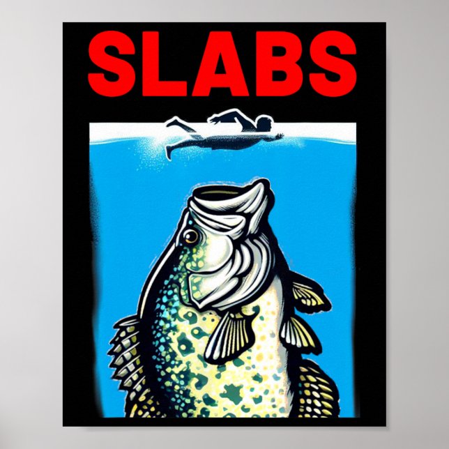 Funny Slab Famous Shark Movie Parody Slabs Crappie Poster (Front)