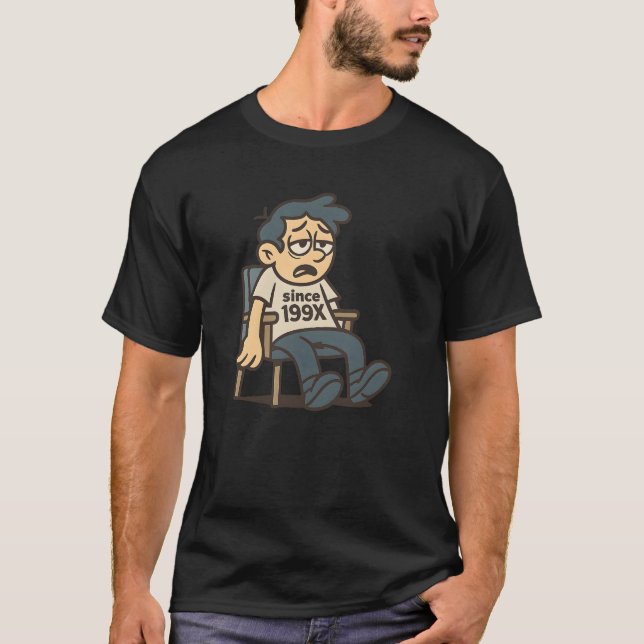 Funny Slacker Since 199X Cartoon Art T-Shirt (Front)
