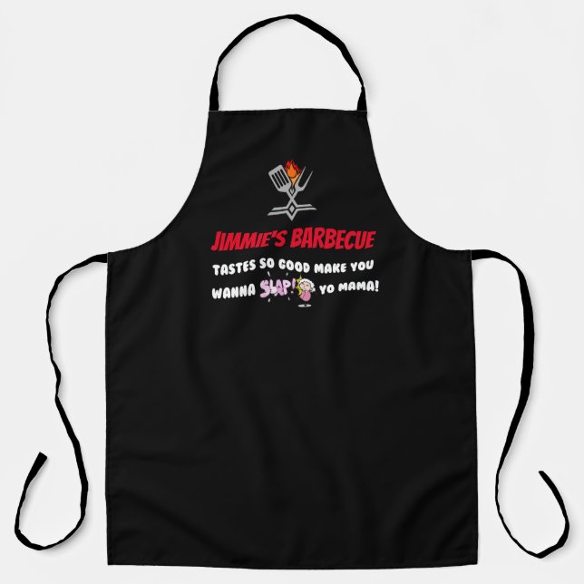 Funny Slap Yo Mama Personalised Barbecue  Apron (Front)
