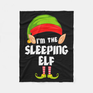 Funny Sleeng Elf Matching Family Group Pj Christma Fleece Blanket