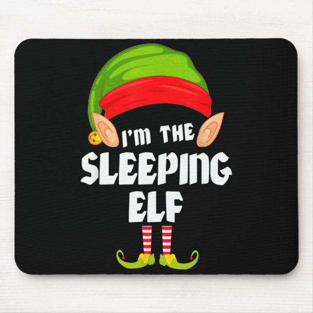 Funny Sleeng Elf Matching Family Group Pj Christma Mouse Mat (Front)