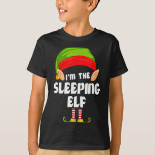 Funny Sleeng Elf Matching Family Group Pj Christma T-Shirt