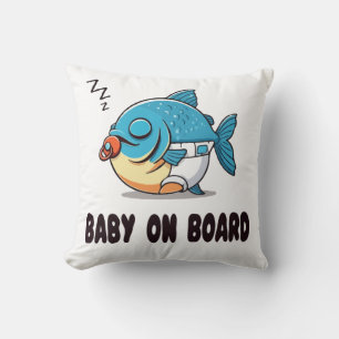 Funny Sleeping Baby Fish Cartoon - Cute Baby Cushion