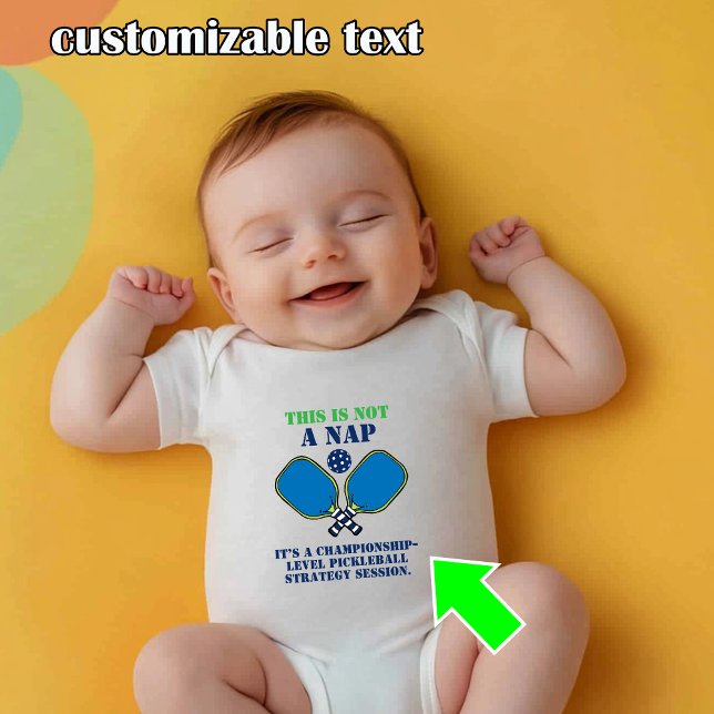Funny sleeping  baby pickleball bodysuit (Funny pickleball baby t shirt with customizable text)