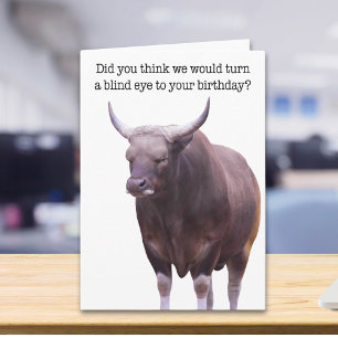 Funny Sleeping Bull Birthday Card
