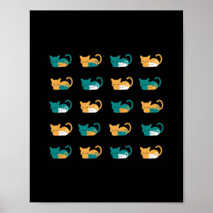 Funny Sleeping Cat Art III Poster
