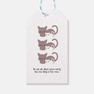 Funny Sleeping Cat Pun and Art I Gift Tags
