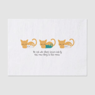 Funny Sleeping Cat Pun and Art III Tissue Paper