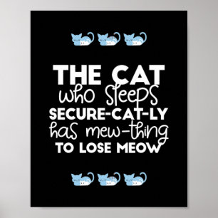 funny sleeping cat quotes poster