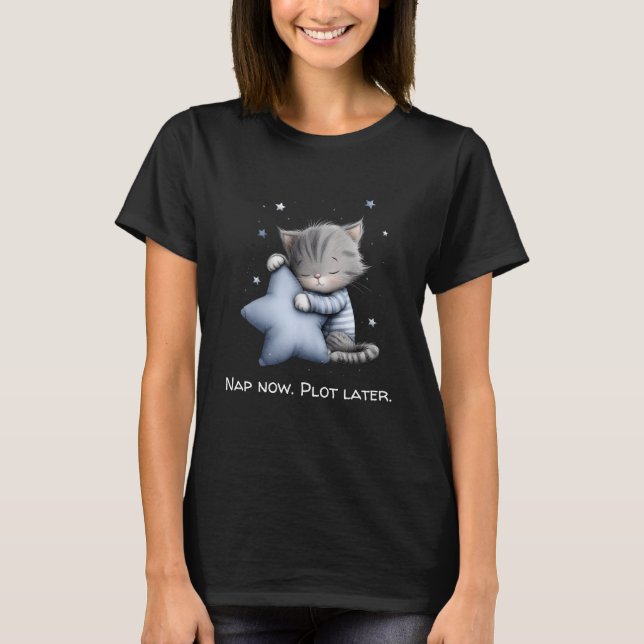Funny sleeping cat T-Shirt (Front)