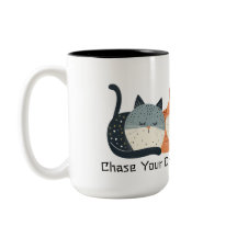 Funny Sleeping Cats Chase Your Dreams Folk Art