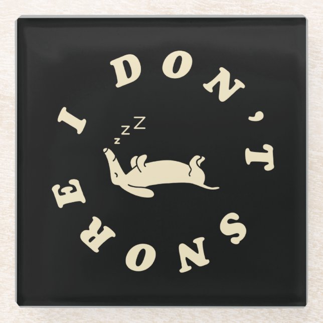 Funny Sleeping Dog Glass Coaster (Front)