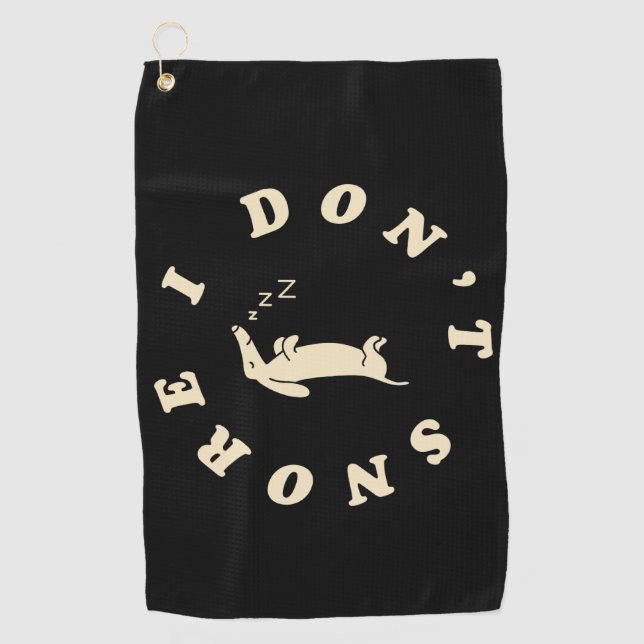 Funny Sleeping Dog Golf Towel (Front)