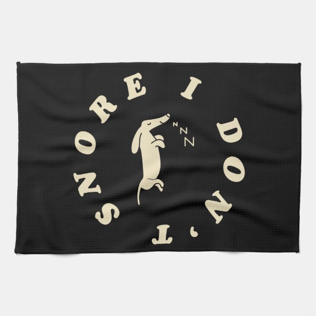 Funny Sleeping Dog Tea Towel (Horizontal)
