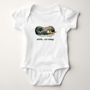 Funny, sleeping meerkats baby bodysuit