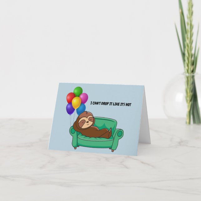 Funny Sleeping Sloth Birthday Card (Front)