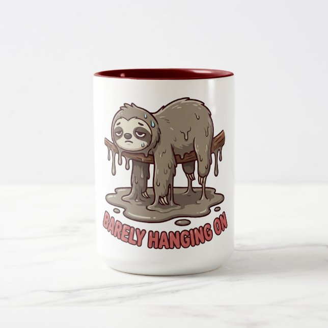 Funny Sleeping Sloth Melting Coffee Mug (Center)
