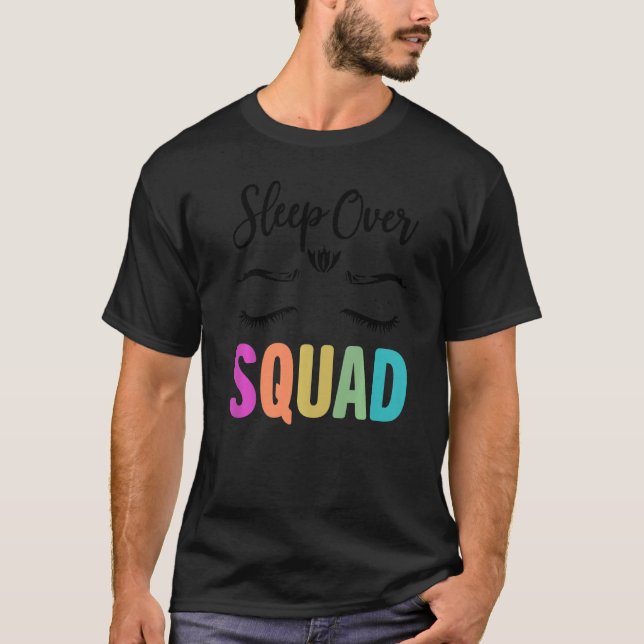 Funny Sleepover Squad Nails And Makeup Premium T-Shirt (Front)