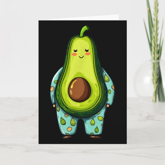 Funny Sleepy Avocado In Pajama Costume For Boys An Card (Front)