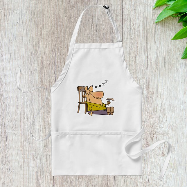 Funny Sleepy Man Napping with Sandwich  Standard Apron (Creator Uploaded)