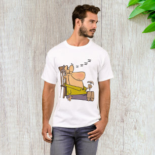 Funny Sleepy Man Napping with Sandwich  T-Shirt