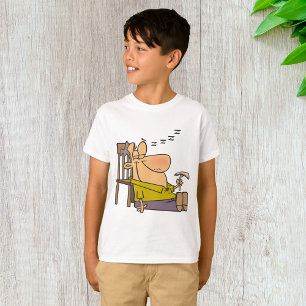Funny Sleepy Man Napping with Sandwich  T-Shirt