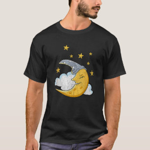 Funny Sleepy Moon Stars Cloud Pjs pyjamas Sleeping T-Shirt