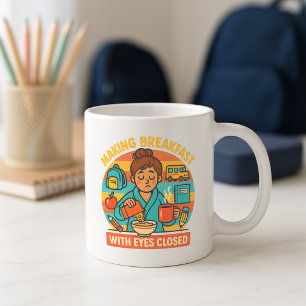 Funny Sleepy Morning Parent Mug; Cute Breakfast Coffee Mug