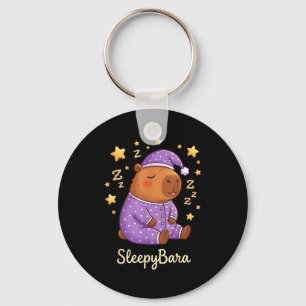 Funny sleepybara capybara bedtime zzz night cute key ring