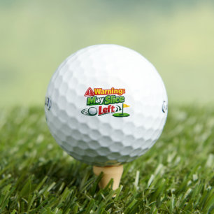 Funny “Slice Left” Warning Golf Ball Design