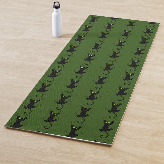 Funny Sliding Cat Scratch Scratching Paws Claws Yoga Mat (In Situ)